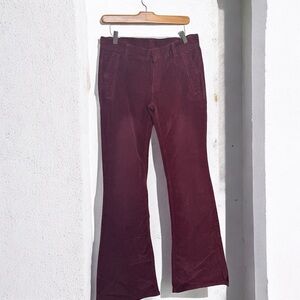 NWT DIESEL Women's Wine Red Corduroy Flare Pants y2k hippy boho 29